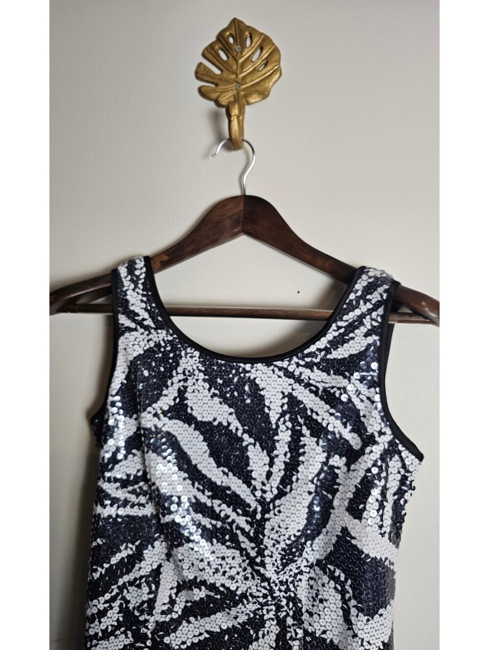 Lilly Pulitzer Dress Black & White Women O Sequin Sleeveless